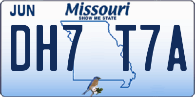 MO license plate DH7T7A