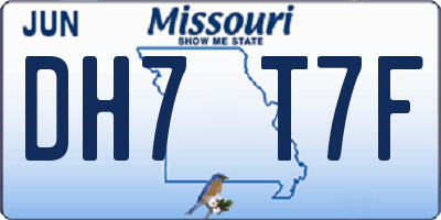 MO license plate DH7T7F