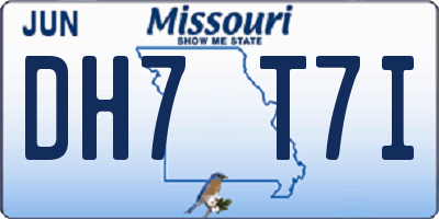 MO license plate DH7T7I