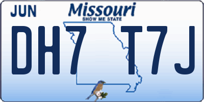 MO license plate DH7T7J