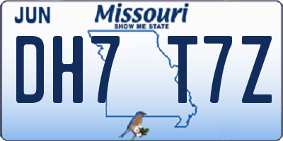 MO license plate DH7T7Z