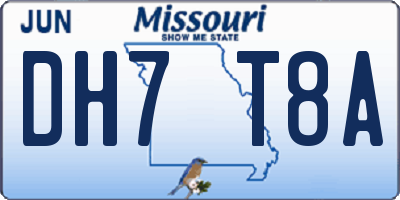 MO license plate DH7T8A