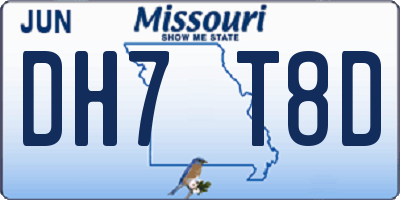 MO license plate DH7T8D
