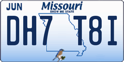 MO license plate DH7T8I