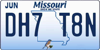 MO license plate DH7T8N