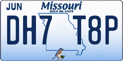 MO license plate DH7T8P