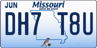MO license plate DH7T8U