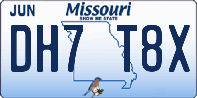 MO license plate DH7T8X