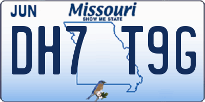 MO license plate DH7T9G