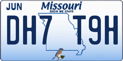 MO license plate DH7T9H