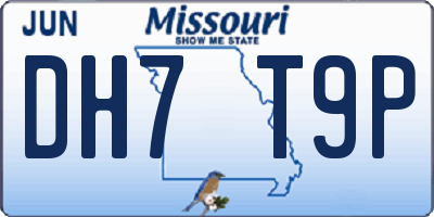 MO license plate DH7T9P