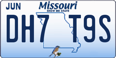 MO license plate DH7T9S