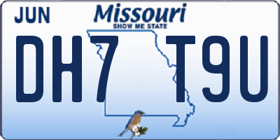 MO license plate DH7T9U