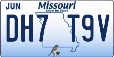 MO license plate DH7T9V