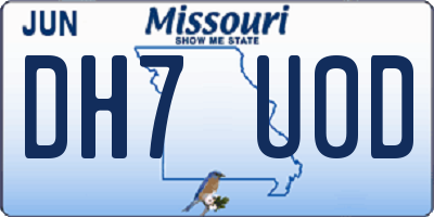 MO license plate DH7U0D