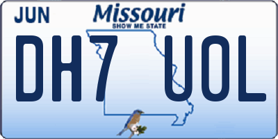 MO license plate DH7U0L
