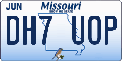 MO license plate DH7U0P