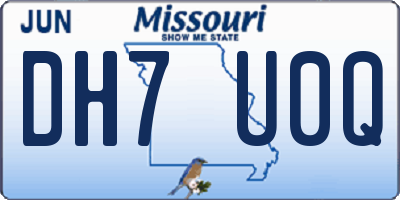 MO license plate DH7U0Q