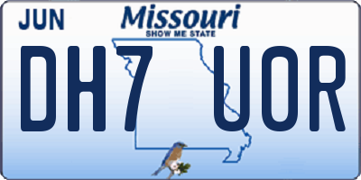 MO license plate DH7U0R