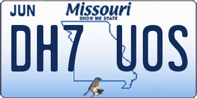 MO license plate DH7U0S