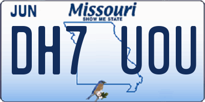 MO license plate DH7U0U
