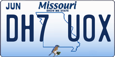 MO license plate DH7U0X
