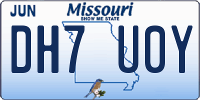 MO license plate DH7U0Y