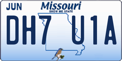 MO license plate DH7U1A