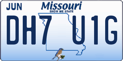 MO license plate DH7U1G