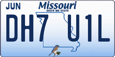 MO license plate DH7U1L