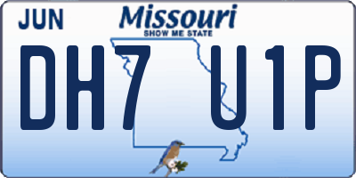 MO license plate DH7U1P