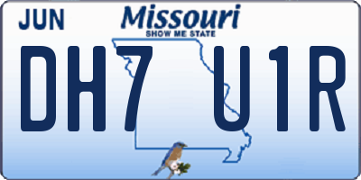 MO license plate DH7U1R