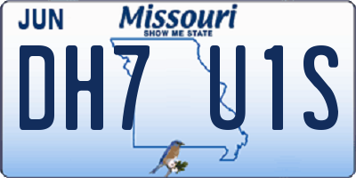 MO license plate DH7U1S