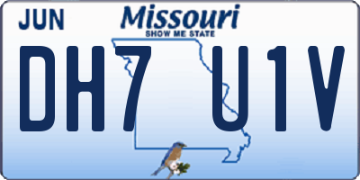 MO license plate DH7U1V