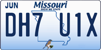 MO license plate DH7U1X