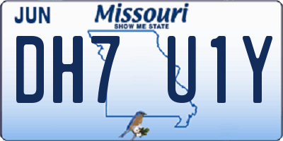 MO license plate DH7U1Y