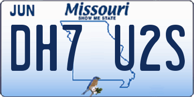 MO license plate DH7U2S