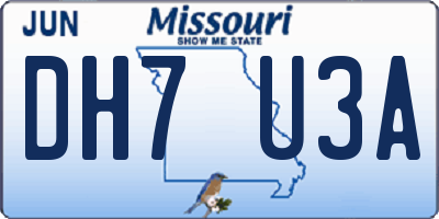 MO license plate DH7U3A