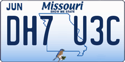 MO license plate DH7U3C