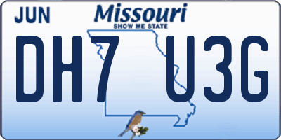 MO license plate DH7U3G