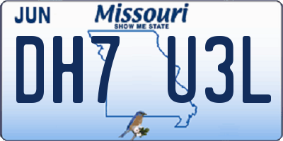 MO license plate DH7U3L