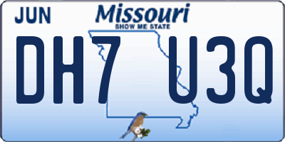 MO license plate DH7U3Q