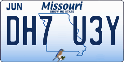 MO license plate DH7U3Y