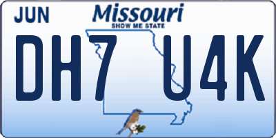 MO license plate DH7U4K