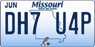MO license plate DH7U4P