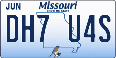 MO license plate DH7U4S