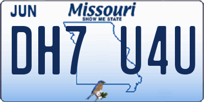 MO license plate DH7U4U