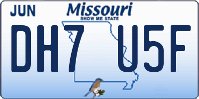MO license plate DH7U5F