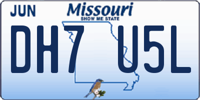 MO license plate DH7U5L