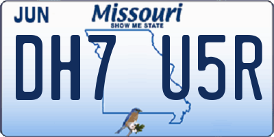 MO license plate DH7U5R